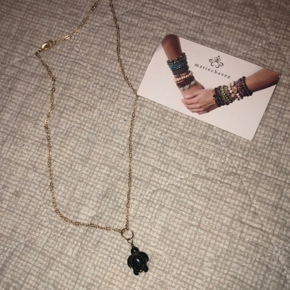 Marie Chavez tiny turtle necklace 18 inch chain. Turtle lovers!!! in dust bag‎ - Picture 2 of 7